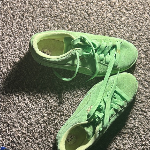 Puma Mint Green Suede Sneakers - Picture 17 of 17